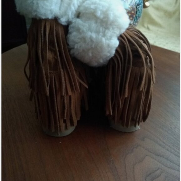 Steve Madden Fringe Shearling Hidden Wedge Bootie 7.5 m EUC - Picture 5 of 6